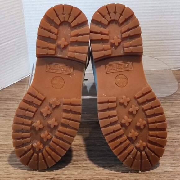 Timberland Insulated Lace Up Combat Boots Sz 7 Grey Silver Leather Retro Booties - Picture 12 of 14